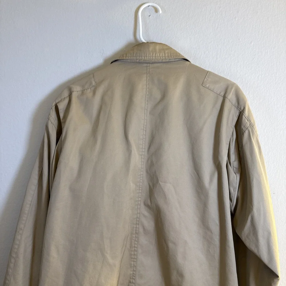 Vtg Eddie Bauer Sandstone Bomber Jacket Tan Plaid Lined Mens Large 90s Stained‎